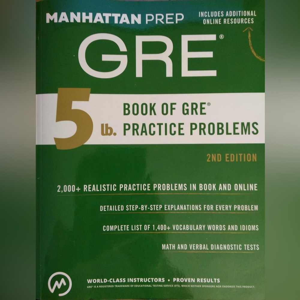 GRE Practice Problems Book - Green Cover